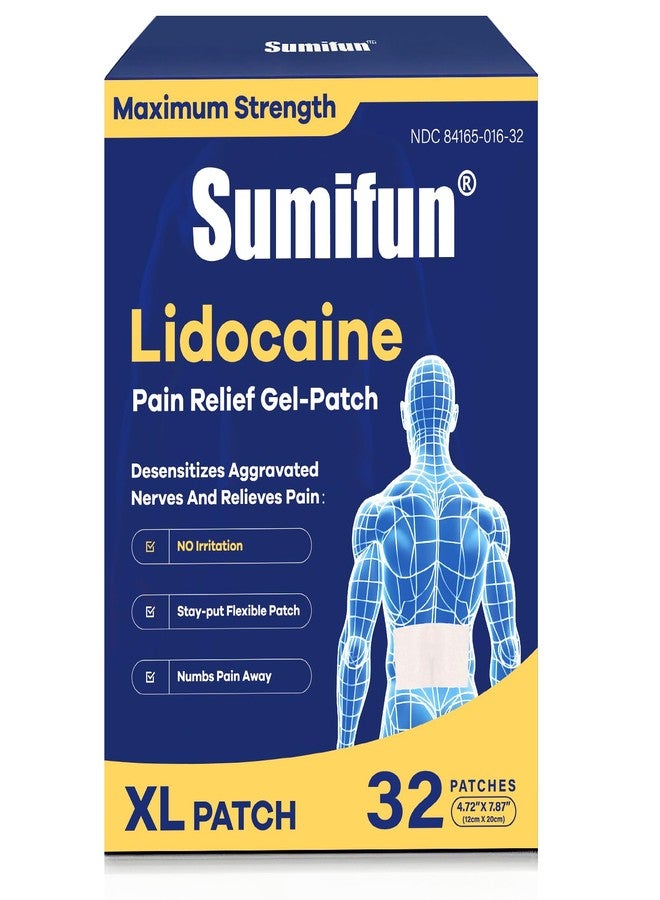 سوميفون لصقات سوميفن إكس إل ليدوكايين لتسكين الألم، 4% ليدوكايين، قوة قصوى، متوفرة بدون وصفة طبية، حجم كبير جدًا 4.72 بوصة × 7.87 بوصة لتغطية آلام الظهر الكاملة والمناطق الكبيرة، 32 لصقة - Image 1